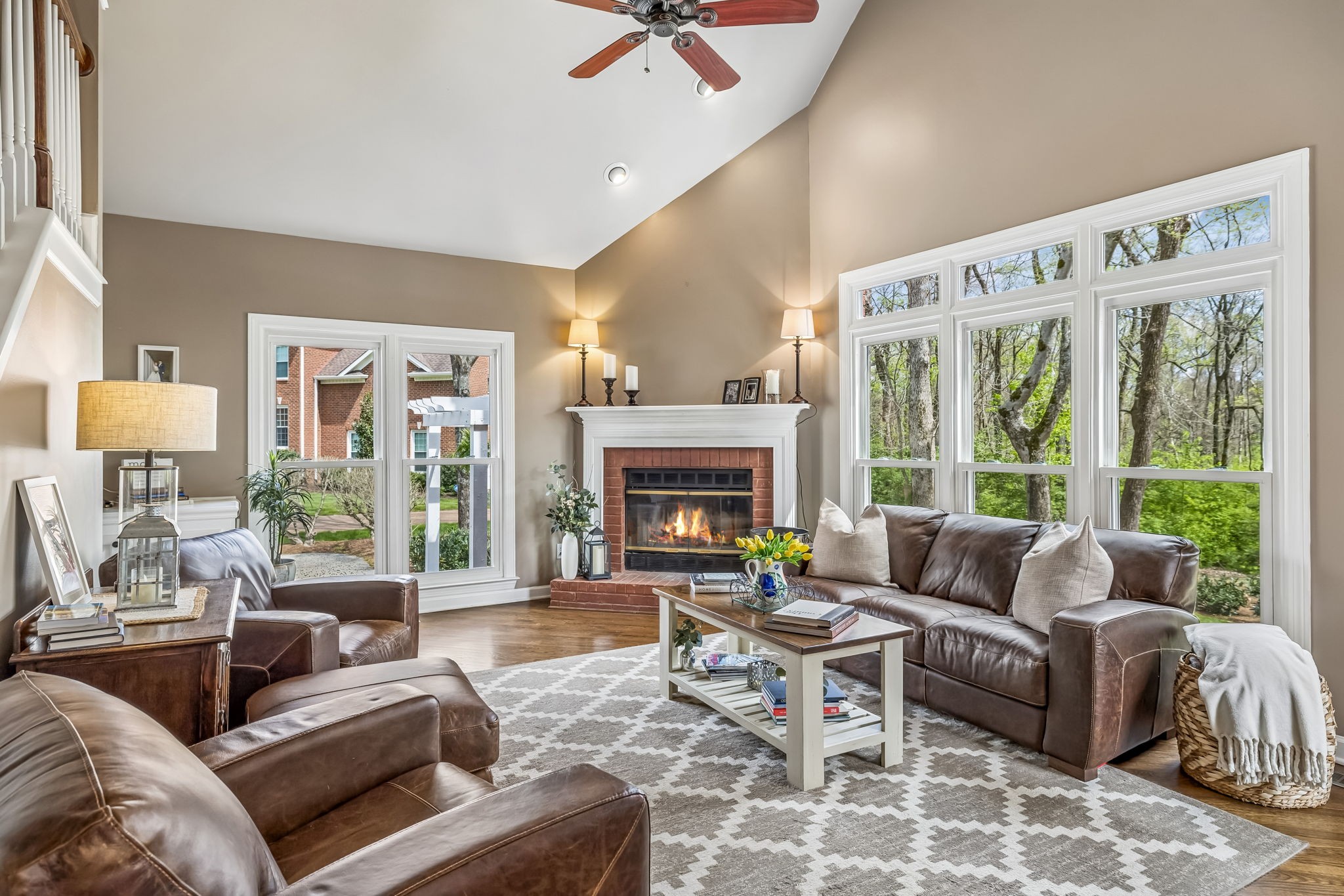 208 Landon Court Franklin, TN 37064 - Photo 20 of 58 a living room with furniture and a fireplace