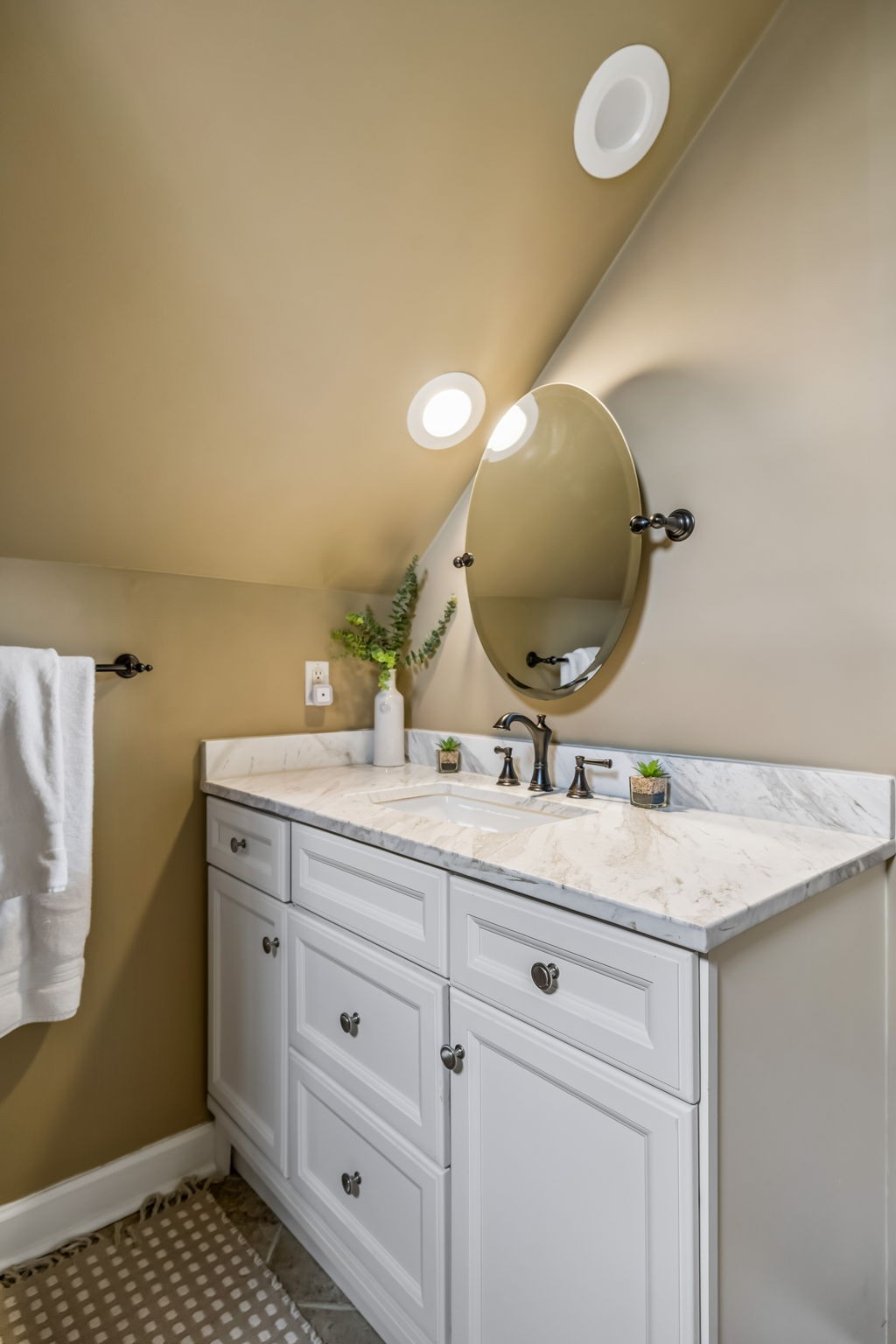 208 Landon Court Franklin, TN 37064 - Photo 26 of 58 a bathroom with a granite countertop sink and a mirror