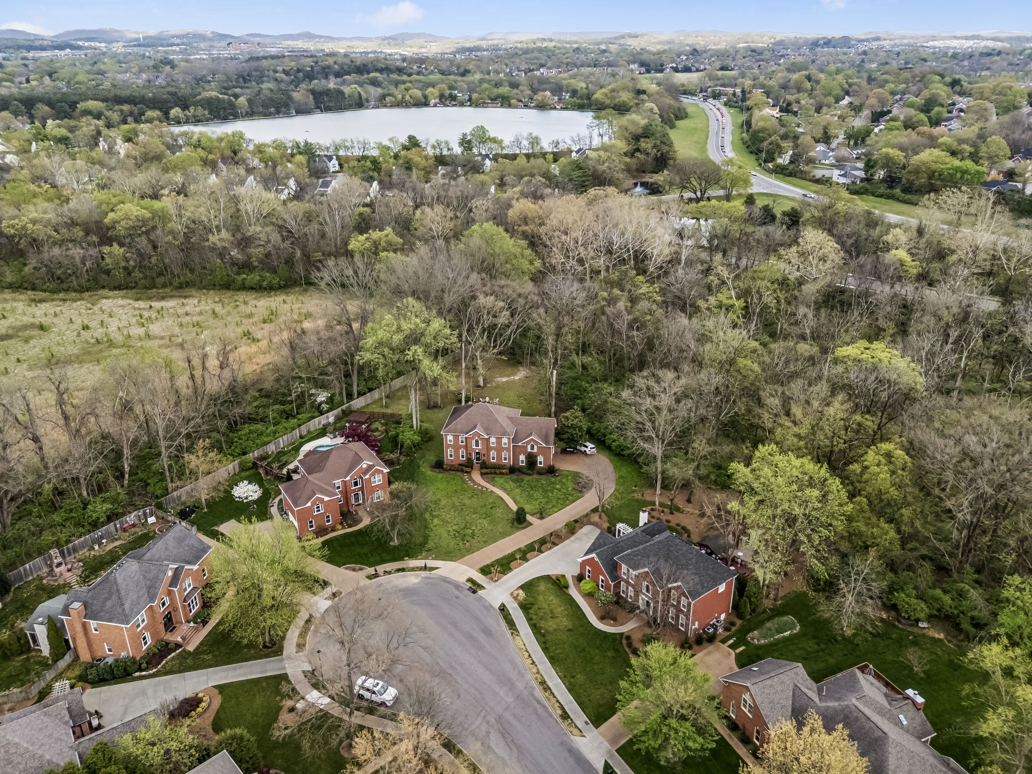 208 Landon Court Franklin, TN 37064 - Photo 50 of 58 an aerial view of a house with a garden