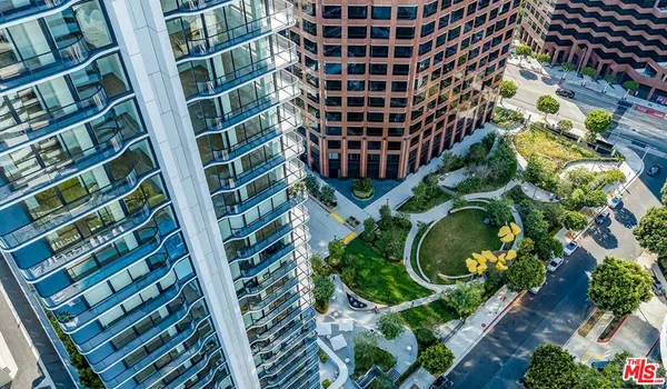 a view of a city with tall buildings