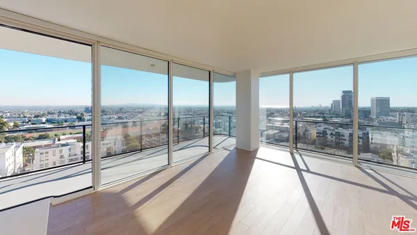 a view of a city from a balcony