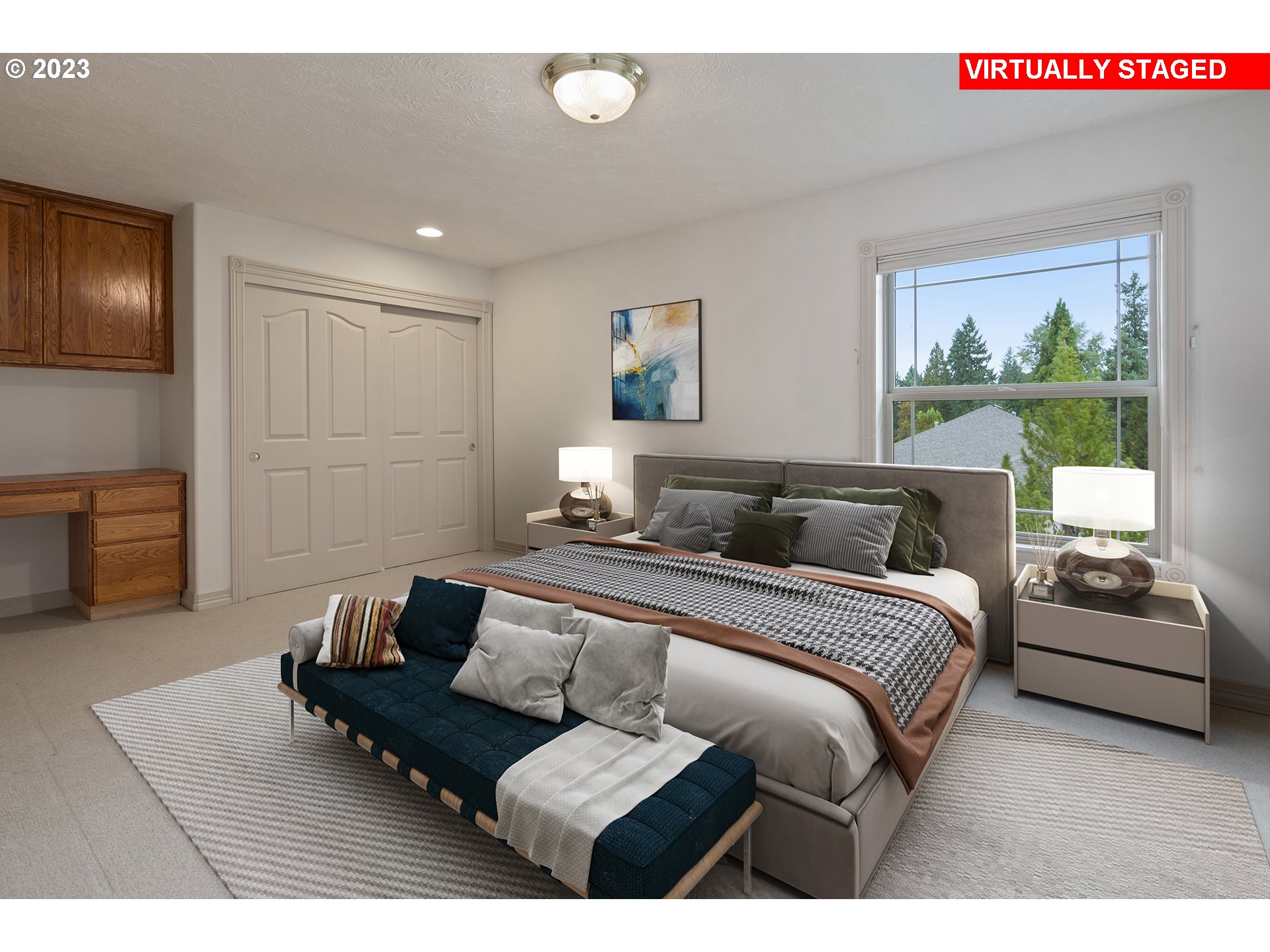 1236 Southeast 26th Drive Gresham, OR 97080 - Photo 31 of 48 a bedroom with bed couch and window