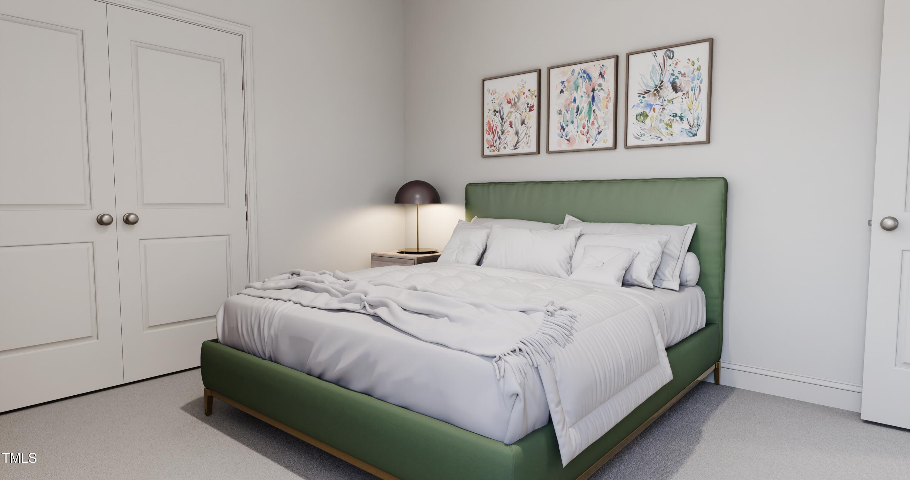 353 Calvander Lane Apex, NC 27539 - Photo 18 of 33 a bedroom with a bed and painting on the wall