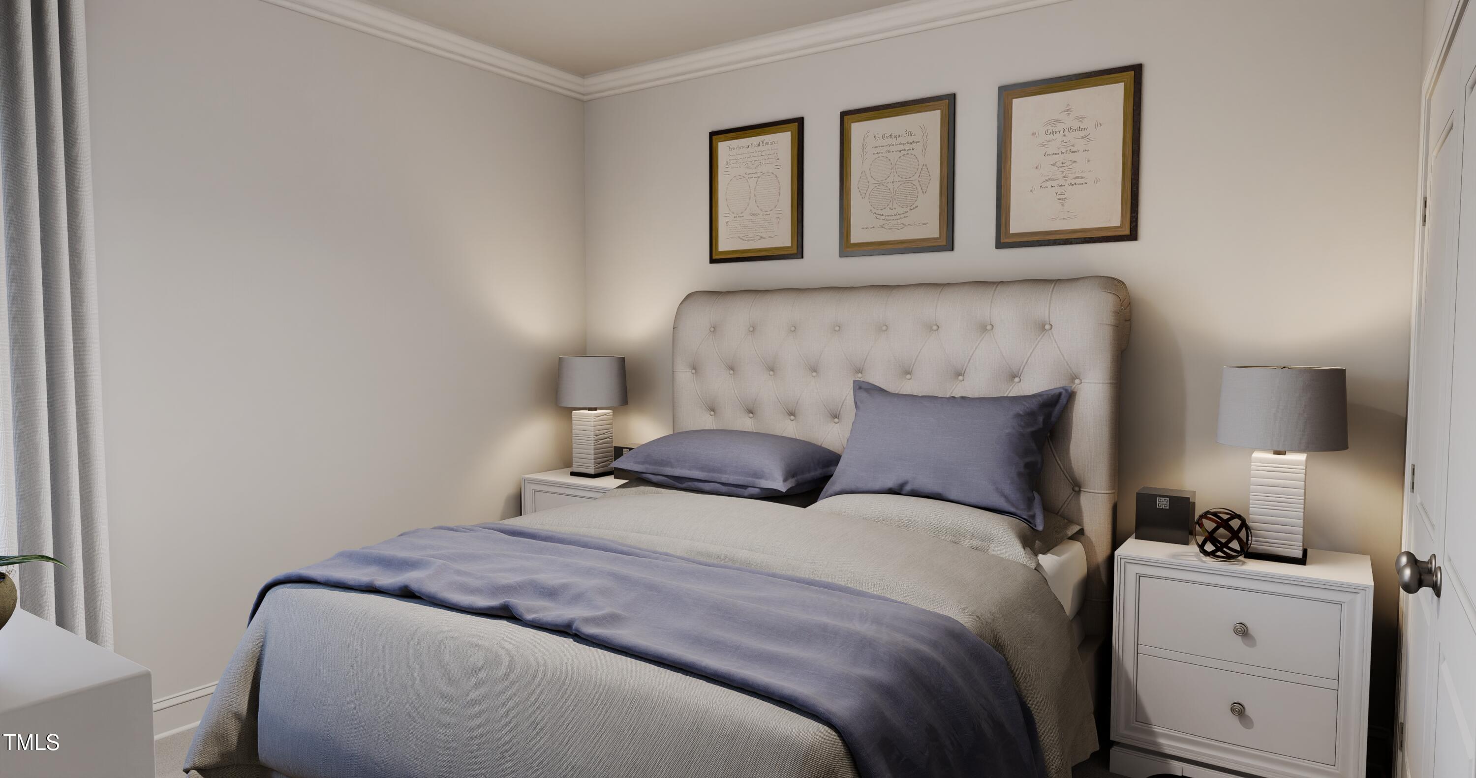 353 Calvander Lane Apex, NC 27539 - Photo 20 of 33 a bedroom with a bed and a night stand