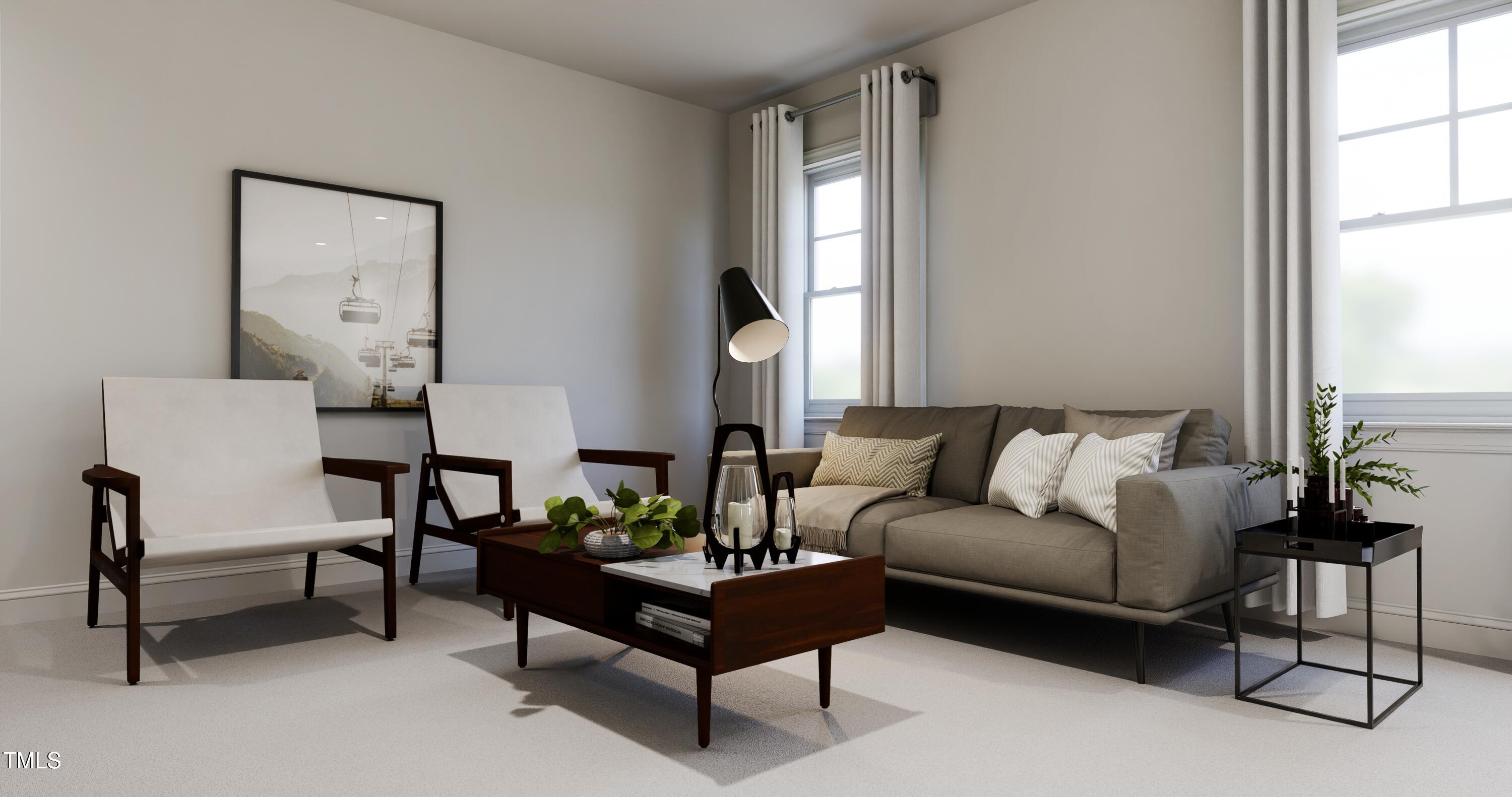 353 Calvander Lane Apex, NC 27539 - Photo 10 of 33 a living room with furniture and a potted plant