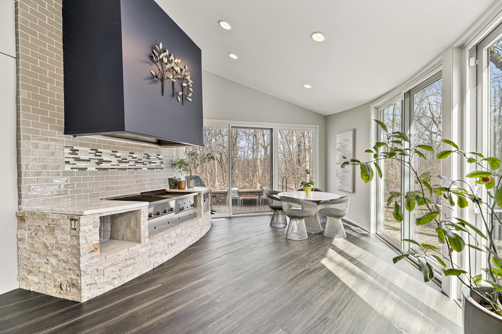 4 Dunsinane Lane Bannockburn, IL 60015 - Photo 14 of 40 a kitchen with stainless steel appliances granite countertop a stove a chimney a sink and a refrigerator