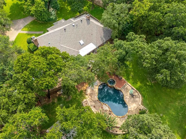 an aerial view of a house