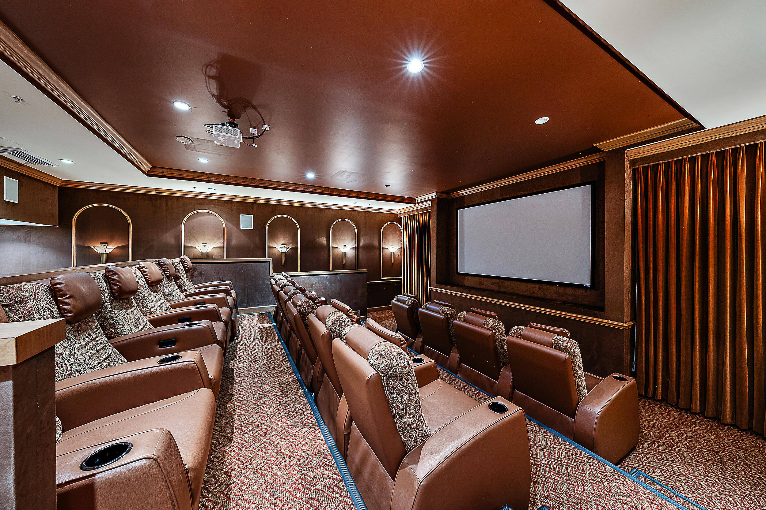 4600 North Ocean Drive, Unit 1903 Singer Island, FL 33404 - Photo 40 of 49 a media room with lots of chairs and a projector screen