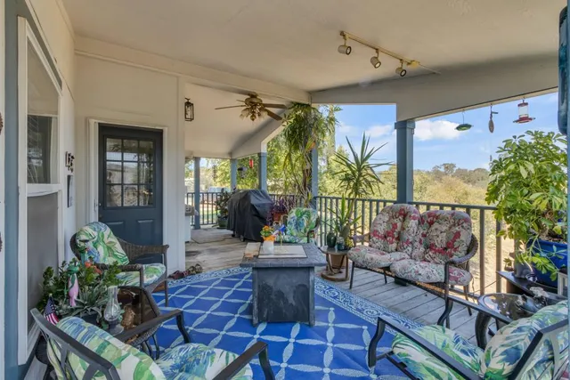 a living room with furniture