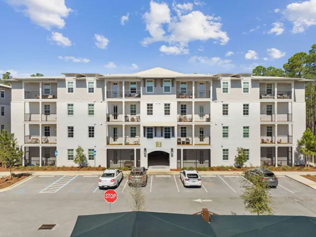 front view of a building with a street