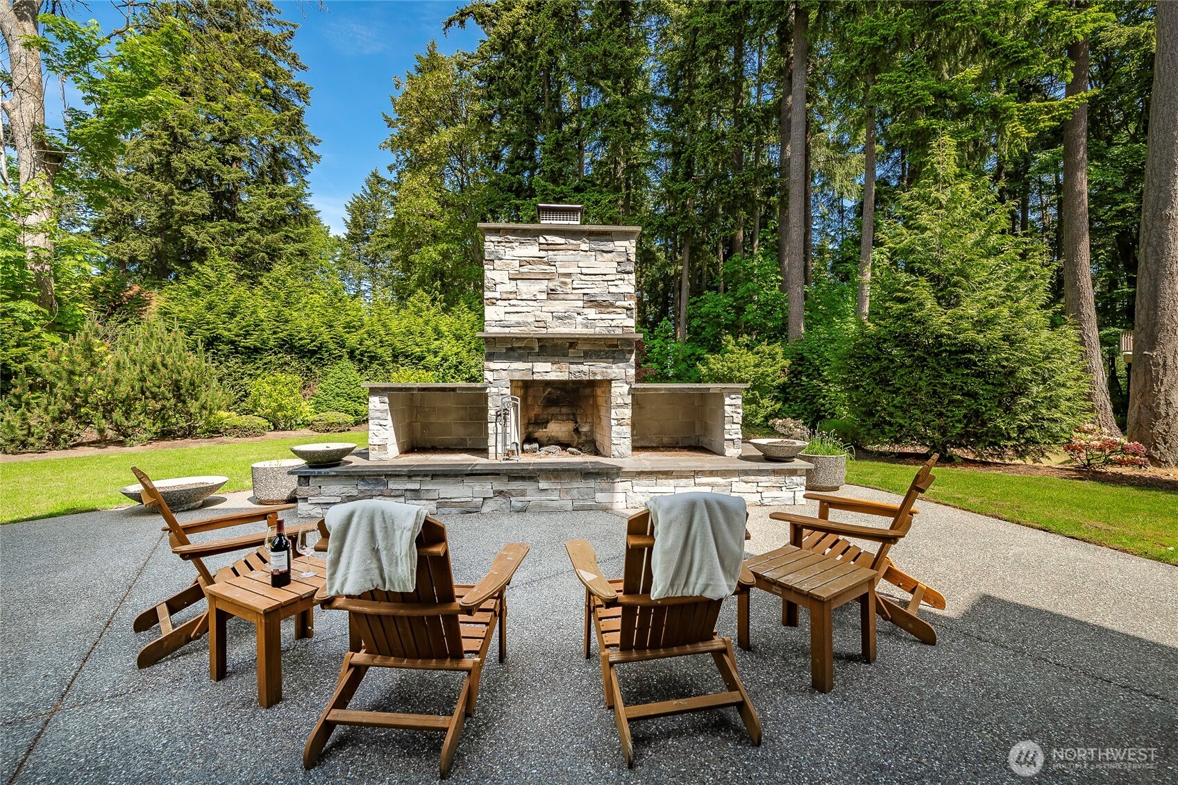 9125 Shearwater Road Blaine, WA 98230 - Photo 35 of 40 a view of a backyard with furniture and a garden