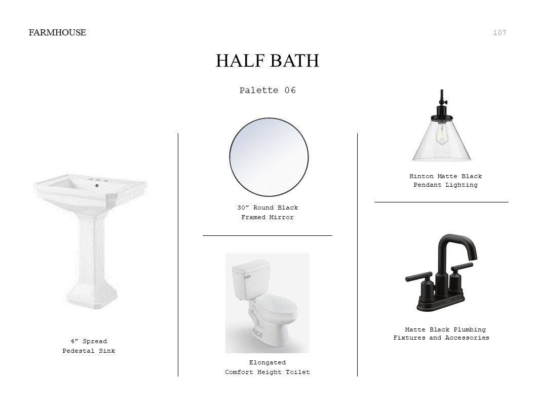 4005 Cardinal Way Waller, TX 77484 - Photo 27 of 34 Farmhouse Look Palette 6: Half Bath Selection Sheet (*Artist rendering used for illustration purposes only.)