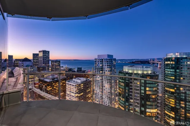 a view of balcony with city view