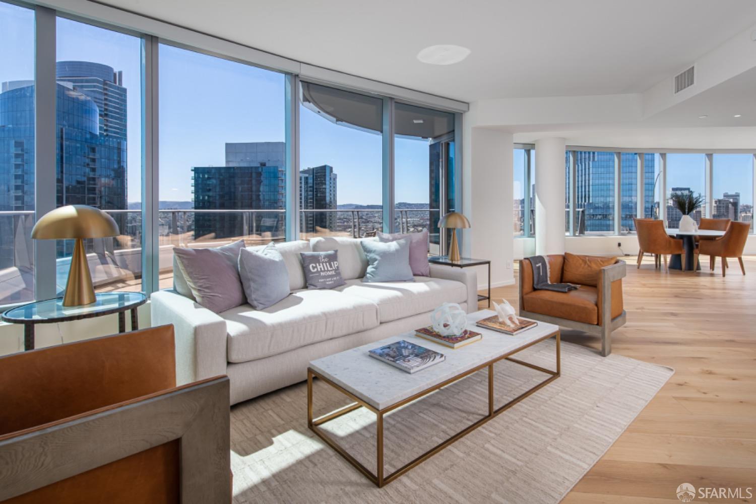 201 Folsom Street, Unit PH41C San Francisco, CA 94105 - Photo 10 of 72 a living room with furniture and a table