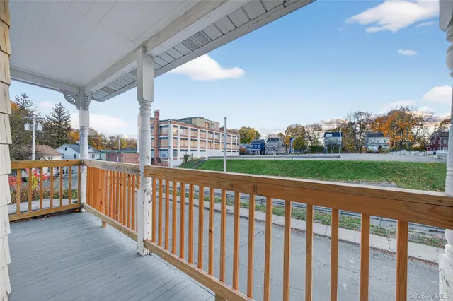a view of city from a balcony