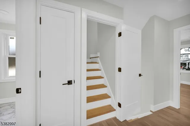 a view of a bathtub in a room