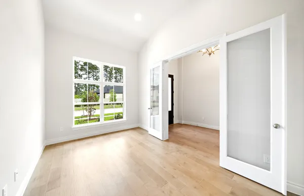 an empty room with a window