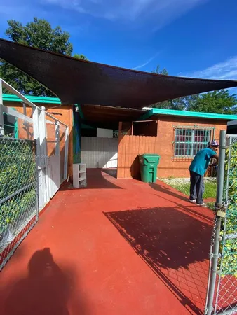 a view of a backyard