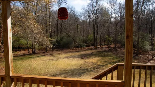 a view of swimming pool from a balcony