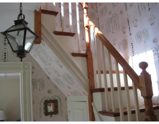 184 Chestnut Plain Road Whately, MA 01093 - Photo 8 of 19 a view of staircase with railing and a chandelier