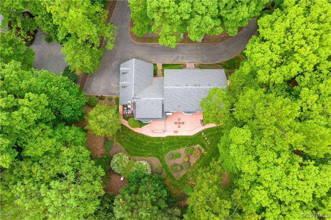 13901 Chepstow Road Midlothian, VA 23113 - Photo 39 of 43 an aerial view of a house with a yard and large trees