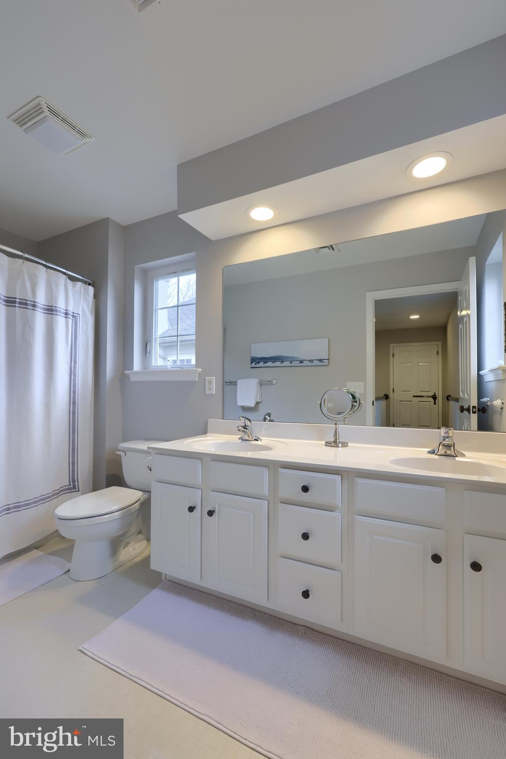1081 Stillwood Circle Lititz, PA 17543 - Photo 24 of 36 a spacious bathroom with a double vanity sink a toilet and a mirror