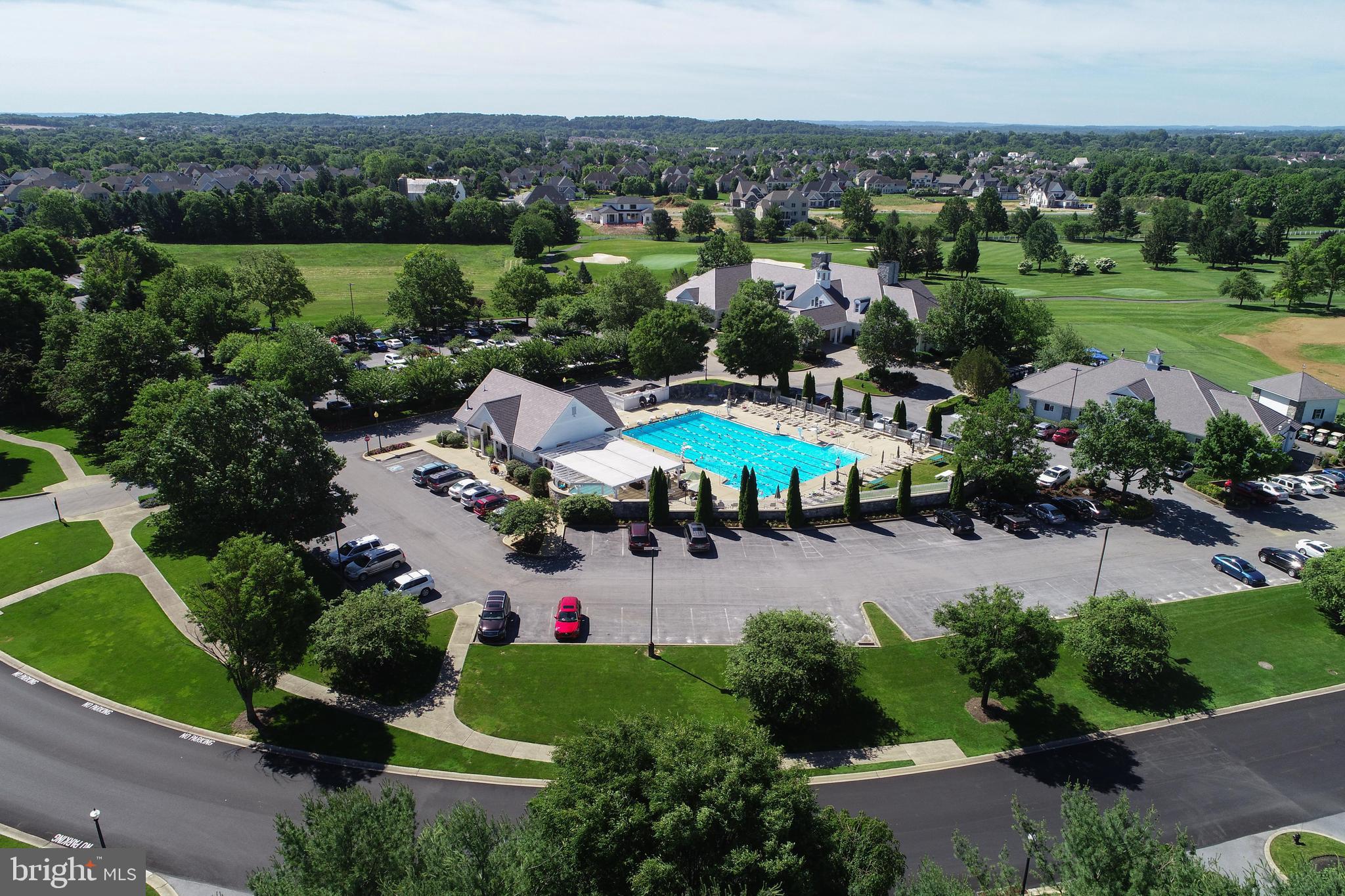 1081 Stillwood Circle Lititz, PA 17543 - Photo 33 of 36 an aerial view of a swimming pool patio and mountain view in back