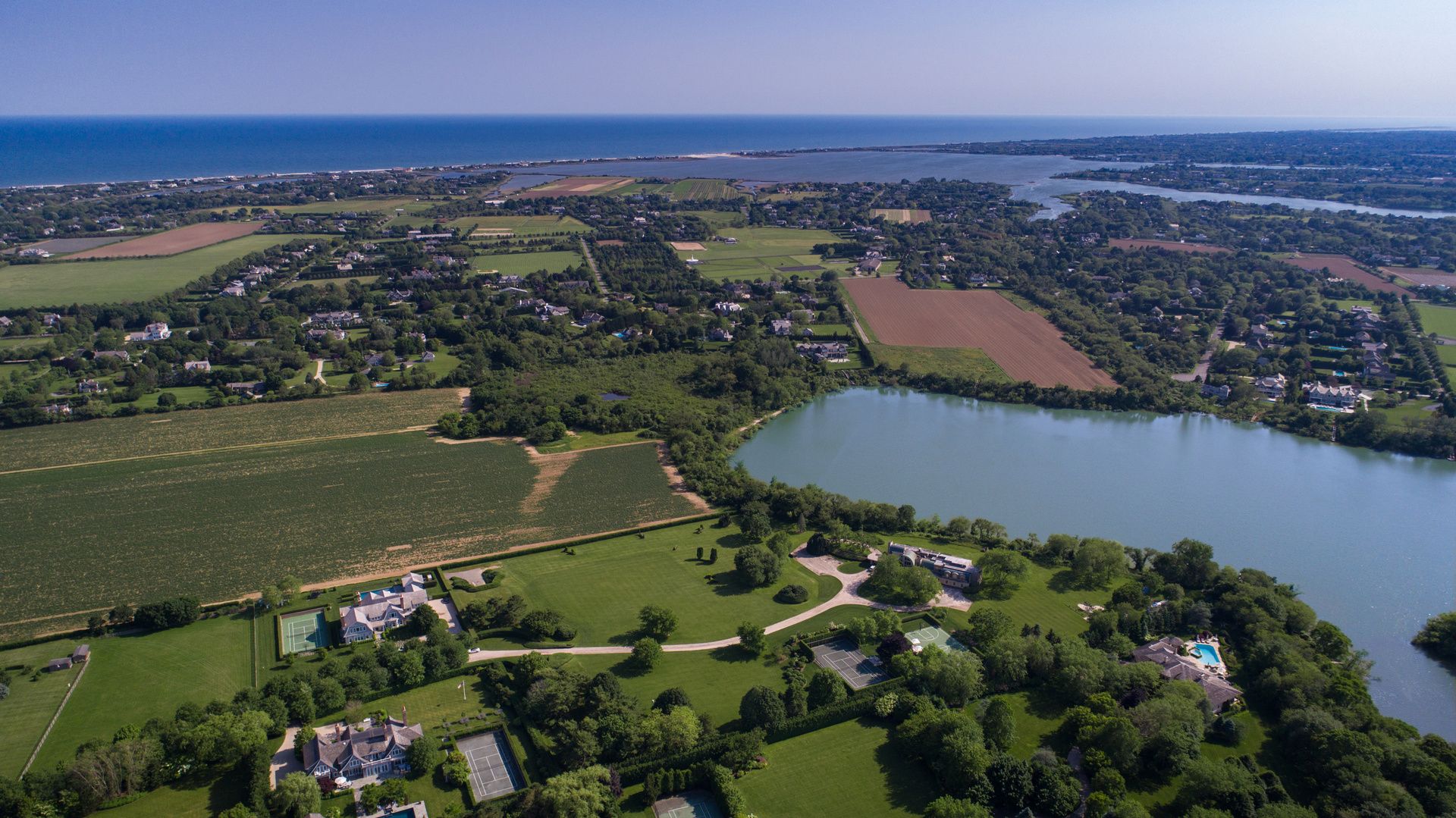 9 Morgan Hill Way Bridgehampton, NY 11932 - Photo 10 of 18 an aerial view of ocean and residential houses with outdoor space
