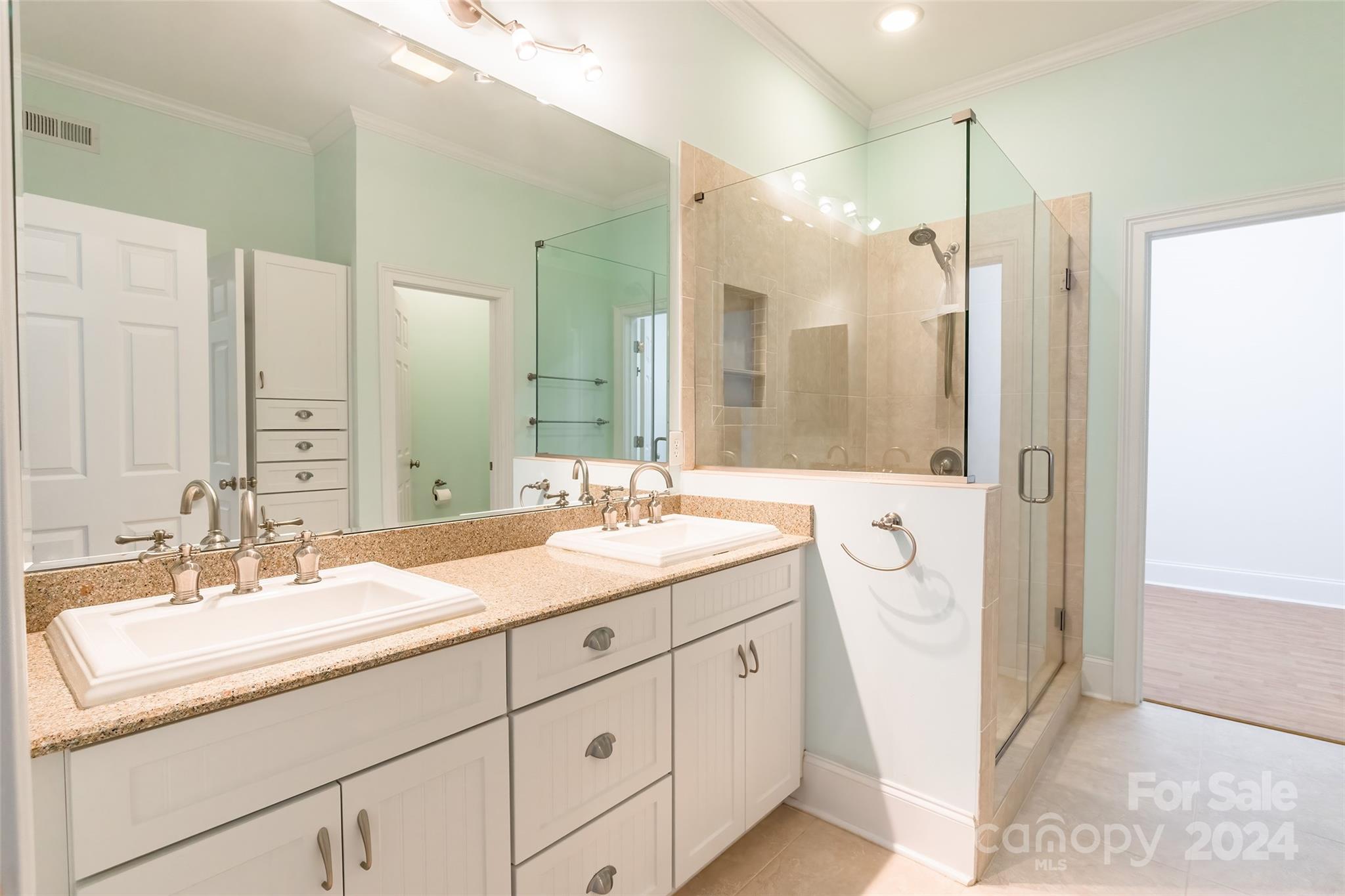 738 Portpatrick Place Fort Mill, SC 29708 - Photo 20 of 27 a bathroom with a double vanity sink mirror double and shower