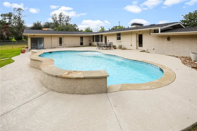 an outdoor space with garden view