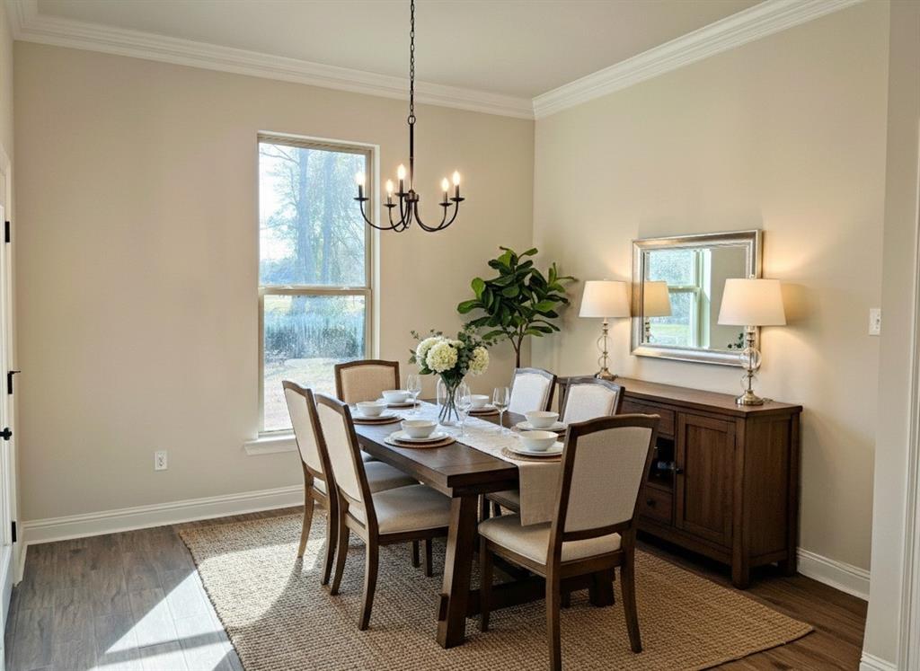 187 Lessie Drive Stonewall, LA 71078 - Photo 13 of 29 a view of a dining room with furniture and chandelier