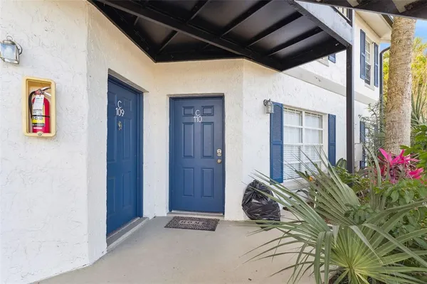 a view of front door of house