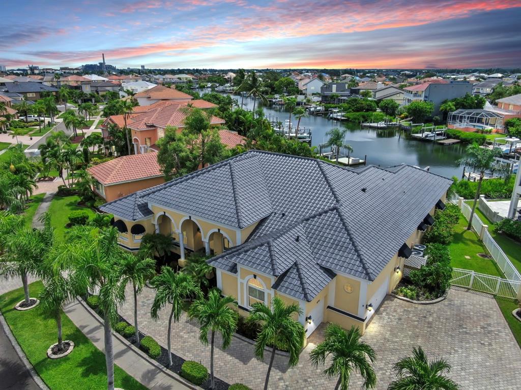 914 Capriccio Lane Apollo Beach, FL 33572 - Photo 5 of 75 an aerial view of house with yard and ocean view