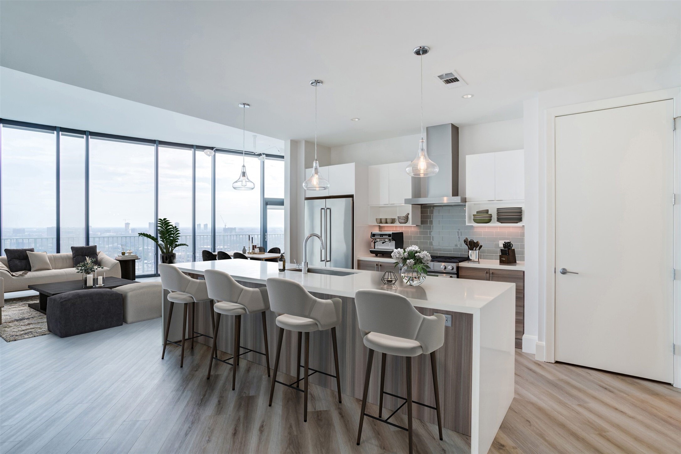 3333 Lake Street, Unit TH5 Houston, TX 77098 - Photo 33 of 50 a kitchen with counter space dining table and chairs