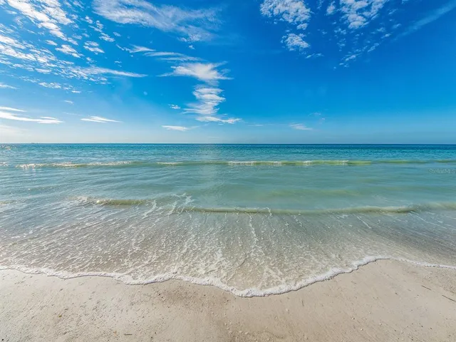 a view of a field with an ocean