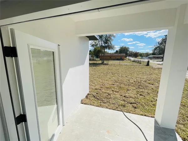 a view of a glass door