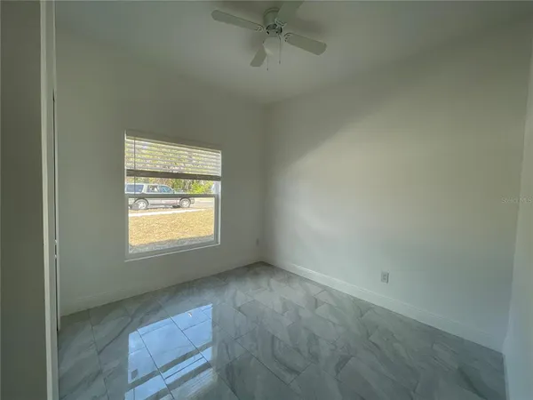 an empty room with a window