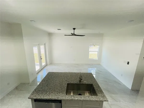 an entryway with table and window