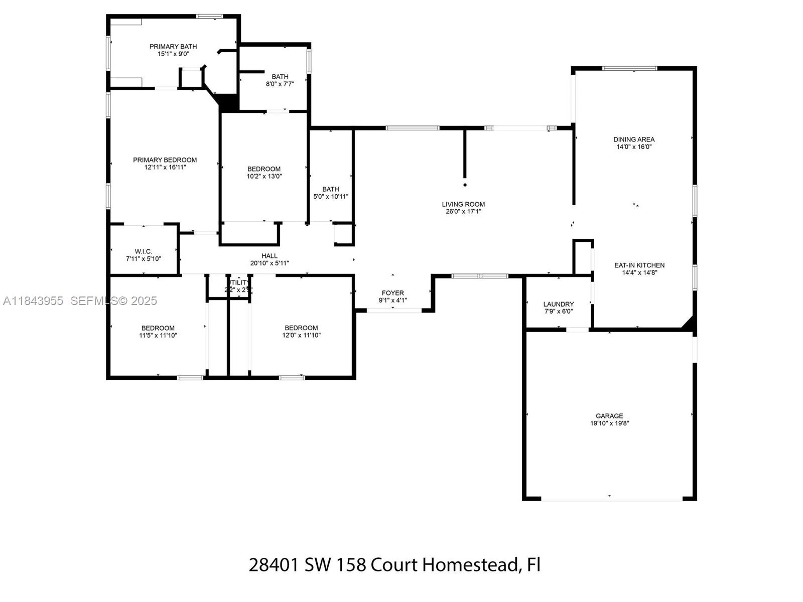 28401 Southwest 158th Court Homestead, FL 33033 - Photo 47 of 47 a picture of floor plan