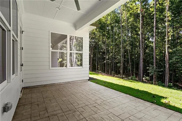 a view of an outdoor space and deck