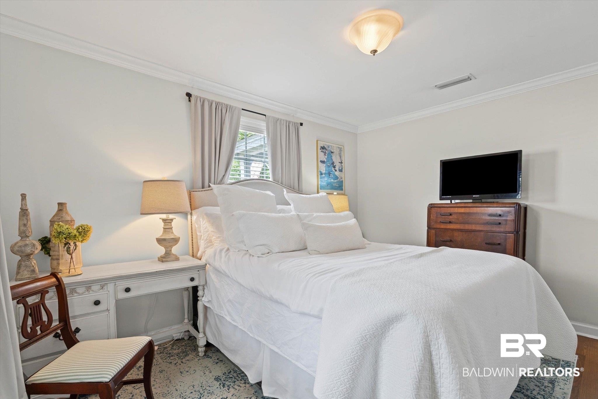 77 North Hathaway Road Mobile, AL 36608 - Photo 20 of 33 Bedroom with ornamental molding and wood finished floors