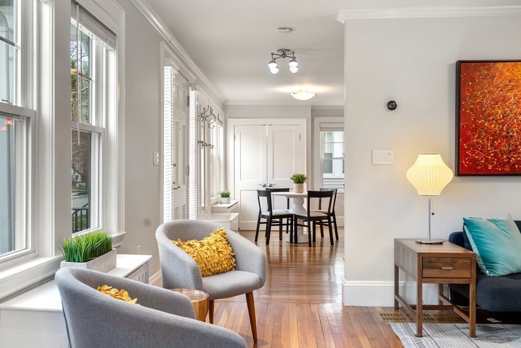 54 Merrill Road Watertown, MA 02472 - Photo 8 of 36 a living room with furniture and wooden floor