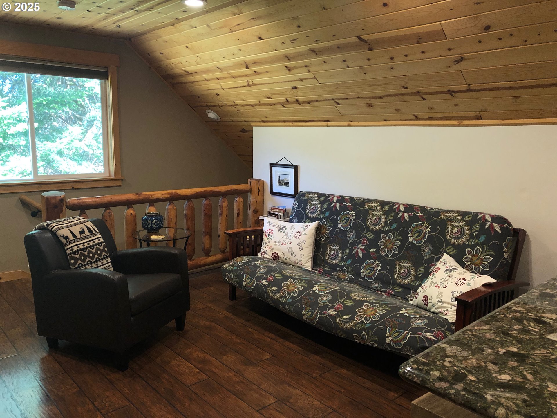 62941 Northwest Cochran Road Timber, OR 97144 - Photo 22 of 44 a living room with furniture with wooden floor