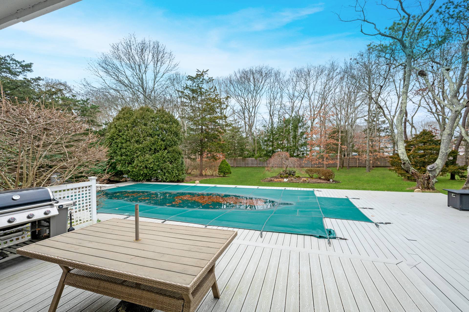 25 Nidzyn Avenue Remsenburg, NY 11960 - Photo 27 of 32 a view of backyard with seating space and trees in the background