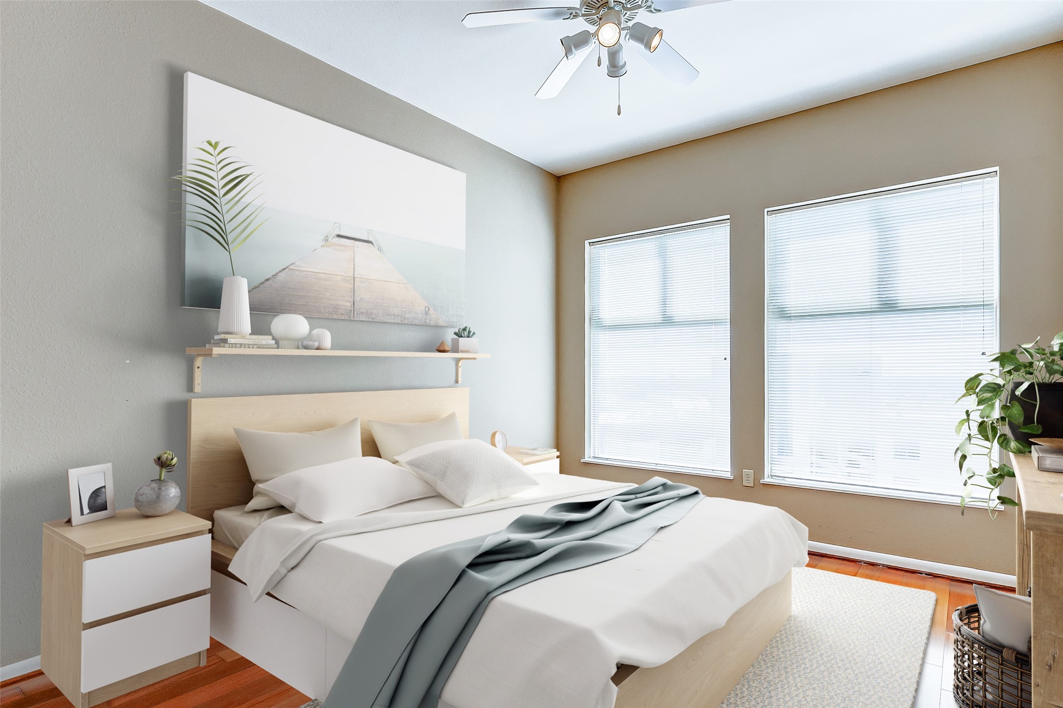 3505 Sage Road, Unit 1702 Houston, TX 77056 - Photo 14 of 23 a bedroom with a large bed and a chandelier