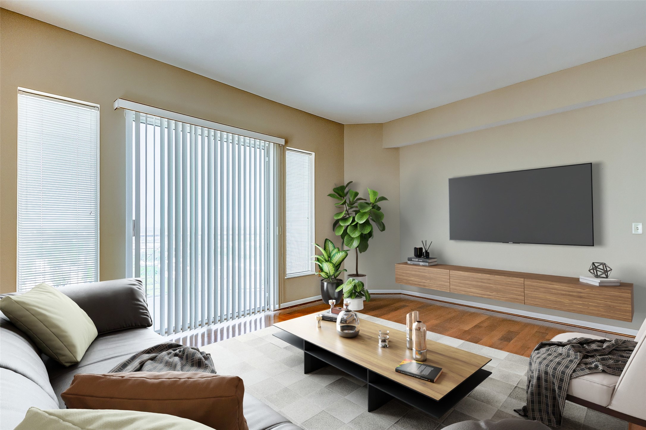 3505 Sage Road, Unit 1702 Houston, TX 77056 - Photo 15 of 23 a living room with furniture and a flat screen tv