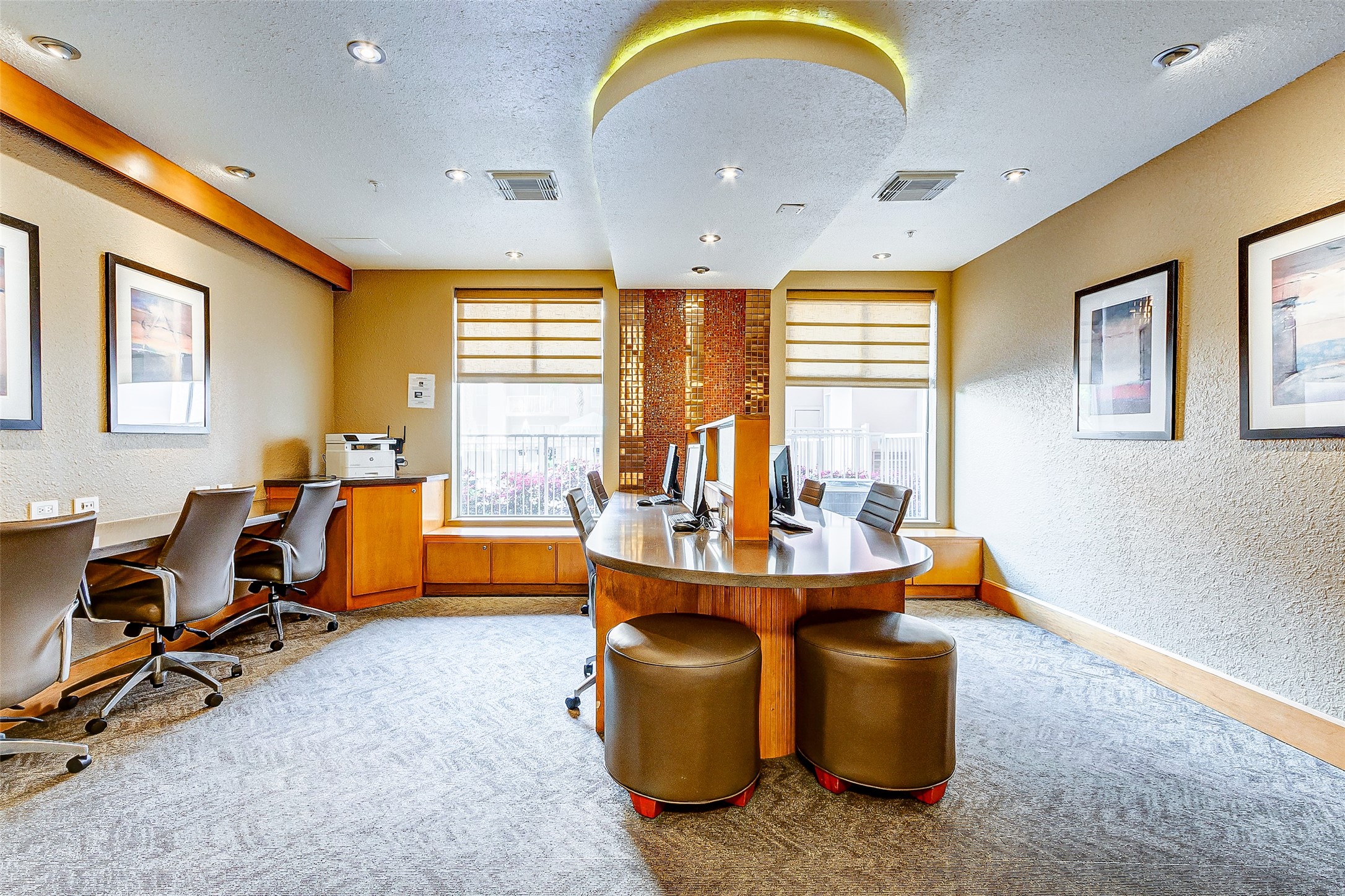 3505 Sage Road, Unit 1702 Houston, TX 77056 - Photo 9 of 23 a living room with furniture gym equipment and a large window