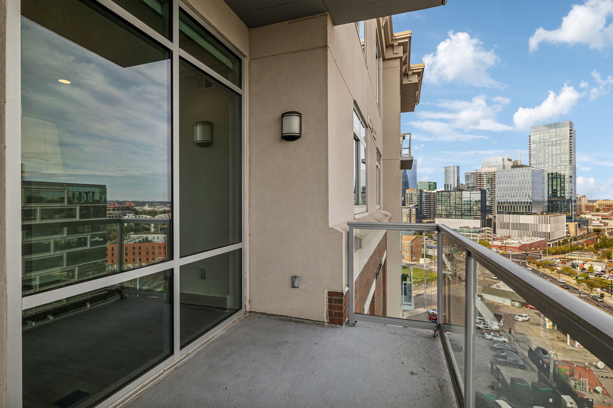 20 Rutledge Street, Unit 605 Nashville, TN 37210 - Photo 19 of 63 The balcony might be your favorite spot thanks to the exciting views of downtown. This balcony is always shaded with the exception a few summer mornings.