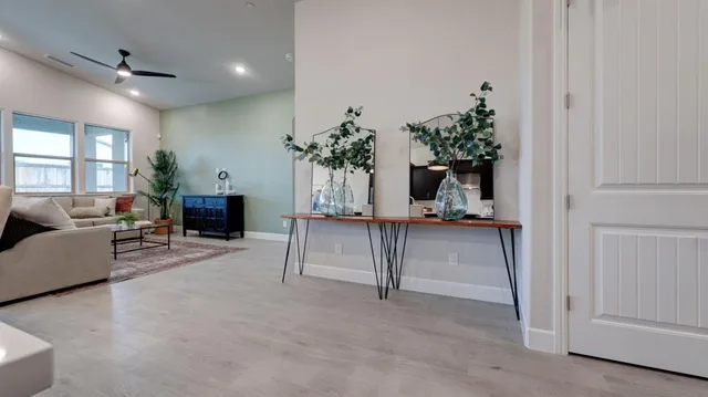 a living room with furniture