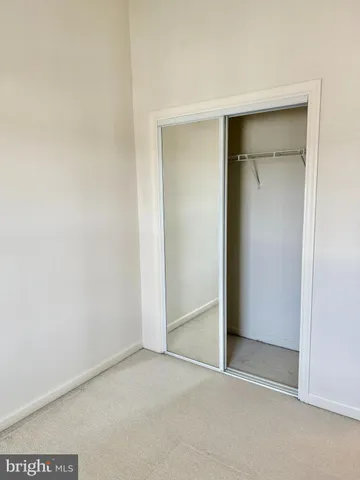 an empty room with closet